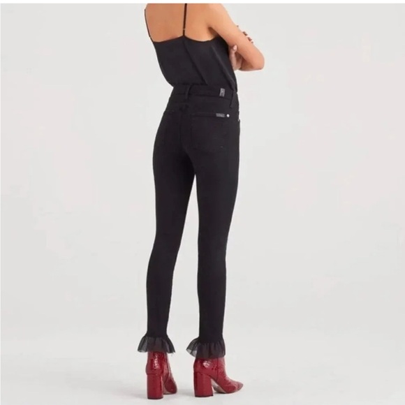 7 For All Mankind Black Ankle Cropped Jeans - Picture 10 of 11